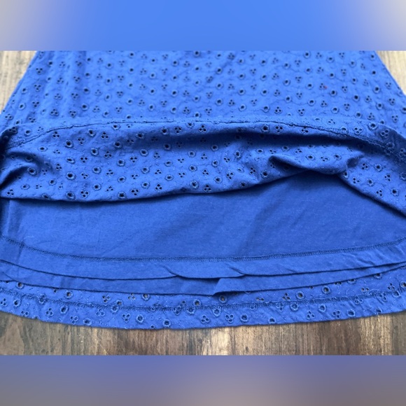 Free People Apricot Rose Dress Size Medium Living Indigo Eyelet Puff Sleeve NWT - Picture 10 of 16